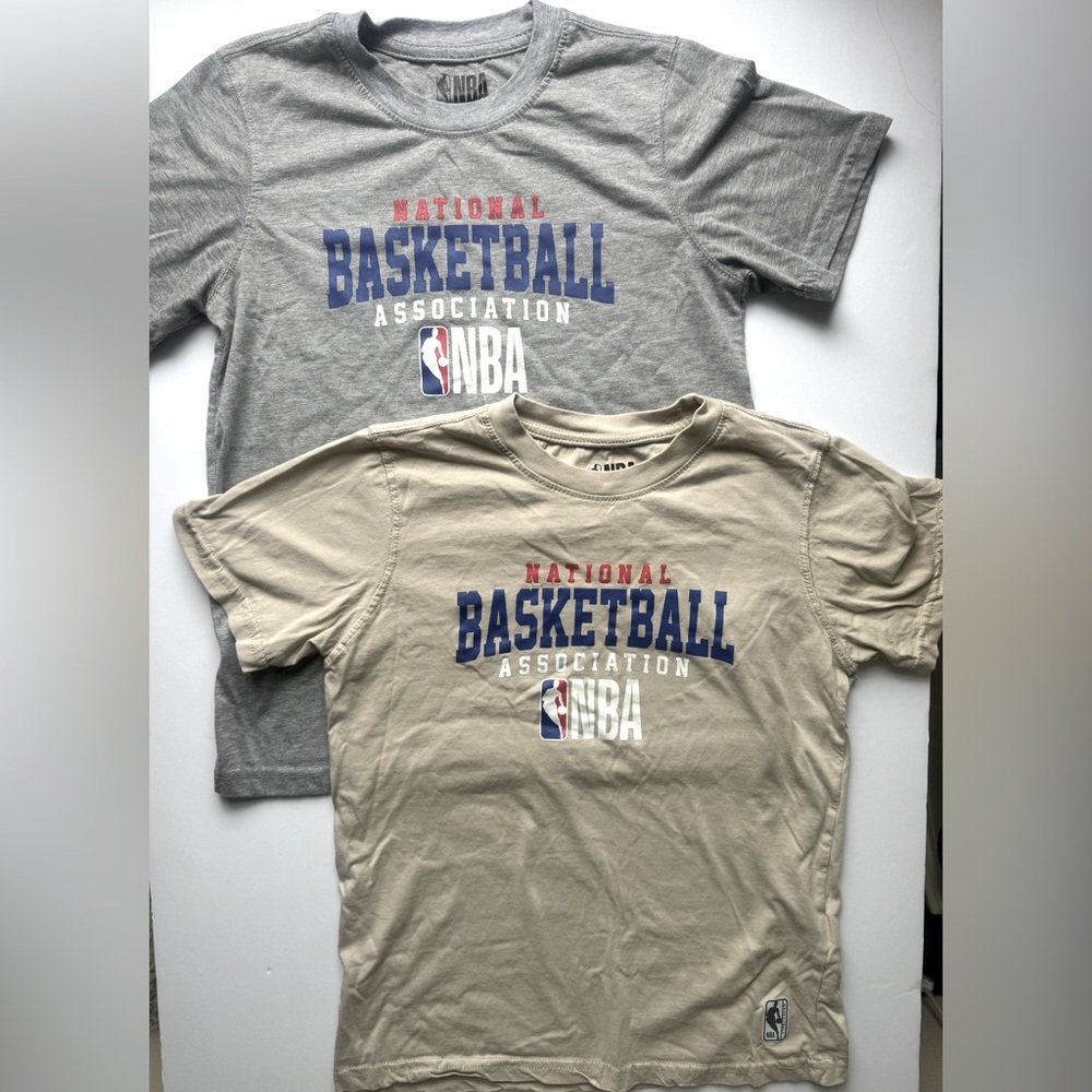 NBA set of 2 grey/tan T shirts size 10/12